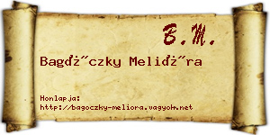 Bagóczky Melióra névjegykártya